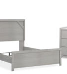 Cottonburg Queen Panel Bed with Dresser, Mirror and Nightstand-Light Gray/White