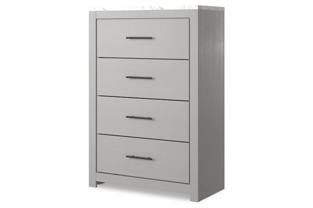 Signature Design by Ashley Cottonburg Queen Panel Bed and Chest-Light Gray/Whi