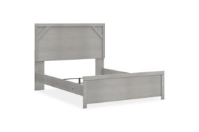 Cottonburg Queen Panel Bed with Dresser, Mirror and Nightstand-Light Gray/White