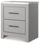 Cottonburg Queen Panel Bed with Dresser, Mirror and Nightstand-Light Gray/White