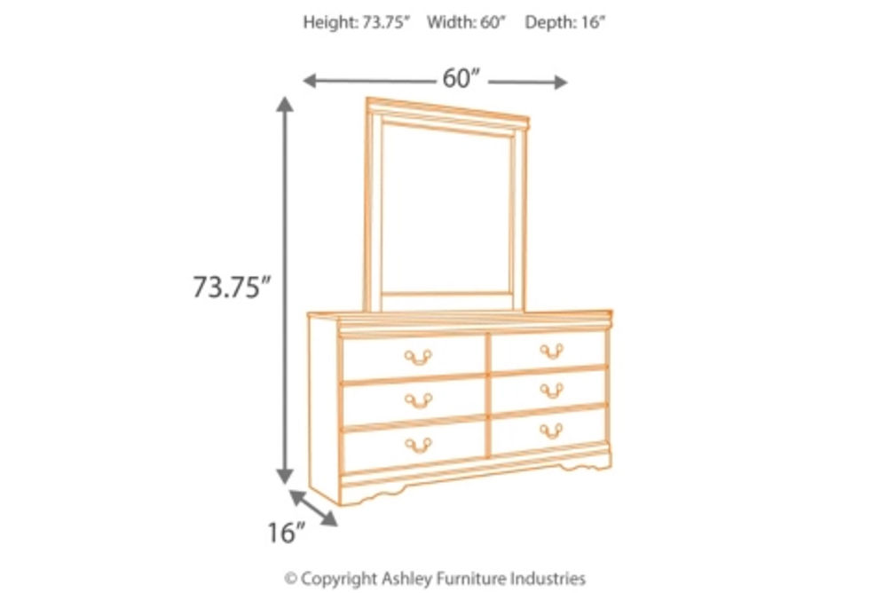 Signature Design by Ashley Huey Vineyard Twin Sleigh Bed with Dresser and Mirro