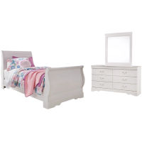 Signature Design by Ashley Anarasia Twin Sleigh Bed, Dresser and Mirror