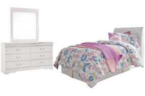 Signature Design by Ashley Anarasia Twin Sleigh Headboard, Dresser and Mirror