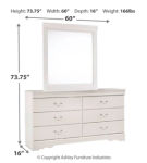 Signature Design by Ashley Anarasia Twin Sleigh Headboard, Dresser and Mirror