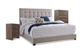 Signature Design by Ashley Dolante Queen Upholstered Bed with Chest of Drawers