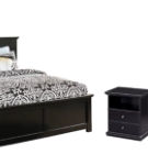 Maribel Queen Panel Bed with Dresser, Mirror and 2 Nightstands-Black