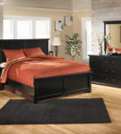 Maribel Full Panel Bed with Dresser, Mirror and 2 Nightstands-Black