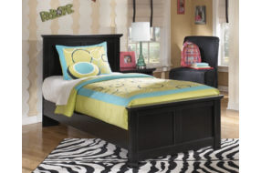 Signature Design by Ashley Maribel Twin Panel Bed and Nightstand-Black