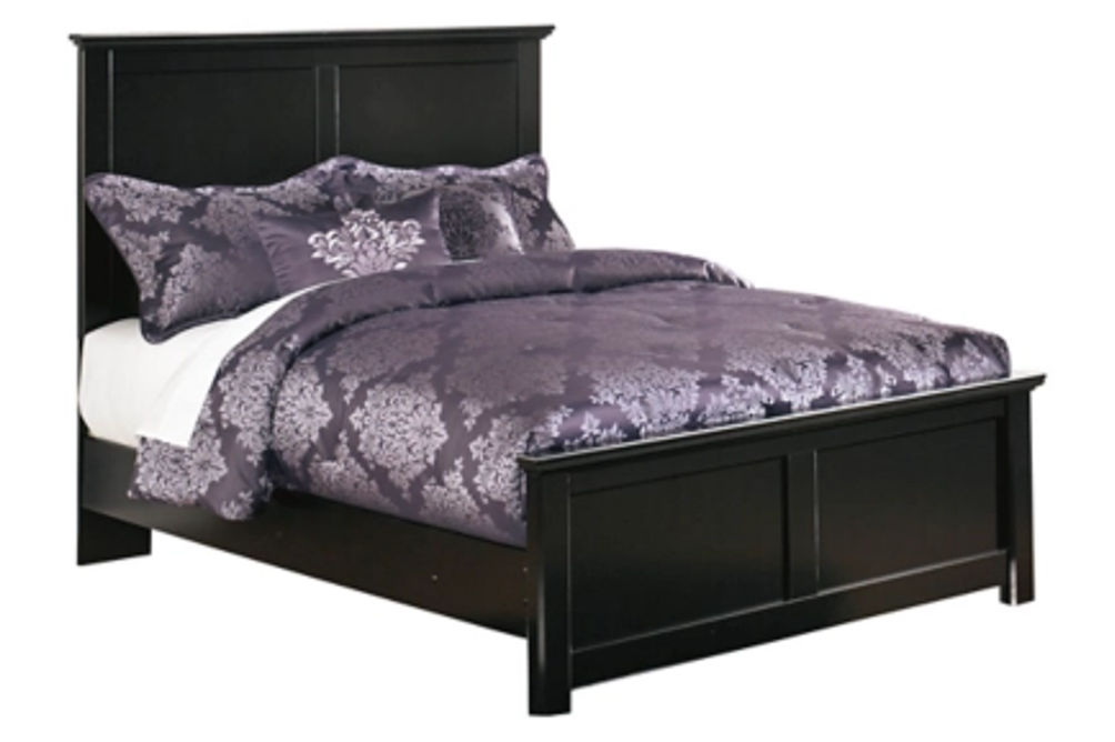 Maribel Full Panel Bed, Dresser, Mirror and Nightstand-Black