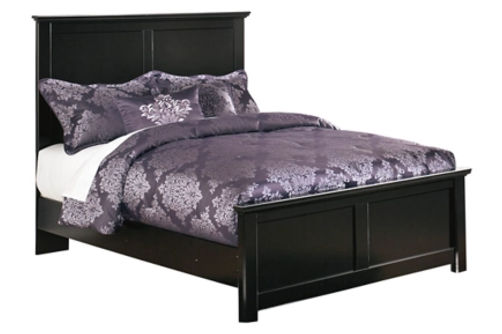 Maribel Full Panel Bed, Dresser, Mirror and Nightstand-Black