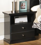 Maribel Full Panel Bed, Dresser, Mirror and Nightstand-Black