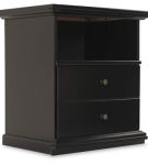 Signature Design by Ashley Maribel Twin Panel Bed and Nightstand-Black