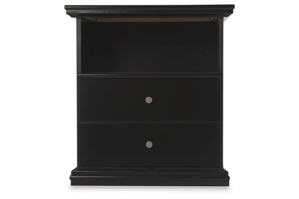 Signature Design by Ashley Maribel Twin Panel Bed and Nightstand-Black