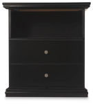 Signature Design by Ashley Maribel Twin Panel Bed and Nightstand-Black