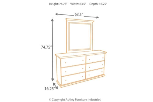 Bostwick Shoals Queen Panel Bed, Dresser, Mirror and 2 Nightstands-White