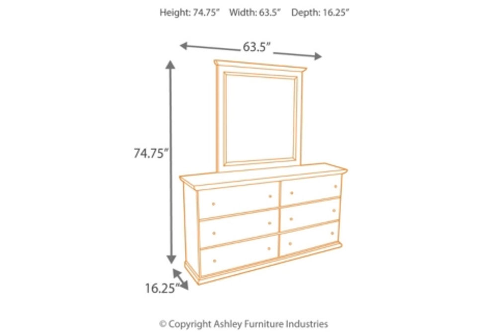 Bostwick Shoals Twin Panel Headboard, Dresser and Mirror