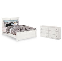Signature Design by Ashley Bostwick Shoals Queen Panel Bed and Dresser-White