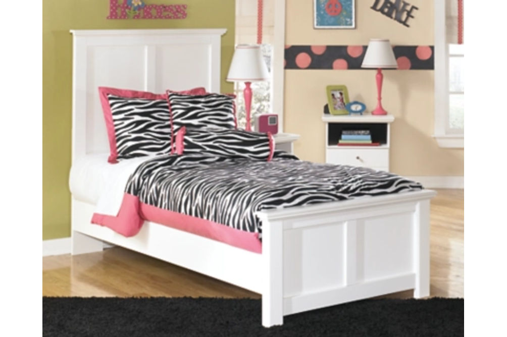 Bostwick Shoals Twin Panel Bed, Dresser, Mirror and Nightstand-White