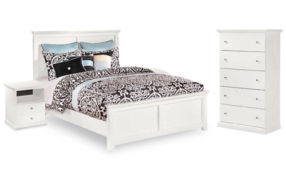 Bostwick Shoals Queen Panel Bed, Chest and 2 Nightstands-White