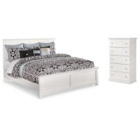 Signature Design by Ashley Bostwick Shoals King Panel Bed and Chest-White