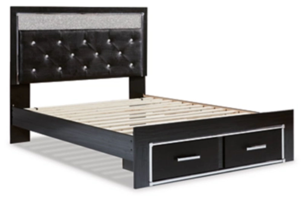 Signature Design by Ashley Kaydell Queen Upholstered Panel Storage Platform Bed