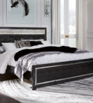 Signature Design by Ashley Kaydell King Upholstered Panel Platform Bed-Black