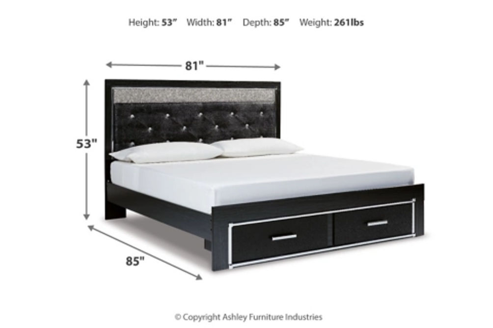 Signature Design by Ashley Kaydell King Panel Storage Bed, Dresser, Mirror and