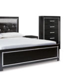 Kaydell Kg Upholstered Panel Bed , Dresser, Mirror, Chest and 2 Nightstands