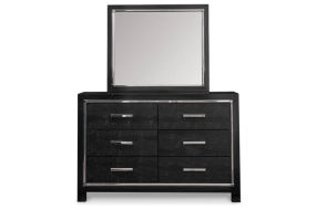 Kaydell King Upholstered Panel Storage Platform Bed, Dresser and Mirror-