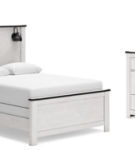 Schoenberg Queen Panel Bed, Dresser, Mirror and Nightstand-White