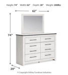 Schoenberg Queen Panel Bed, Dresser, Mirror and Nightstand-White