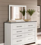 Schoenberg Queen Panel Bed, Dresser, Mirror and Nightstand-White