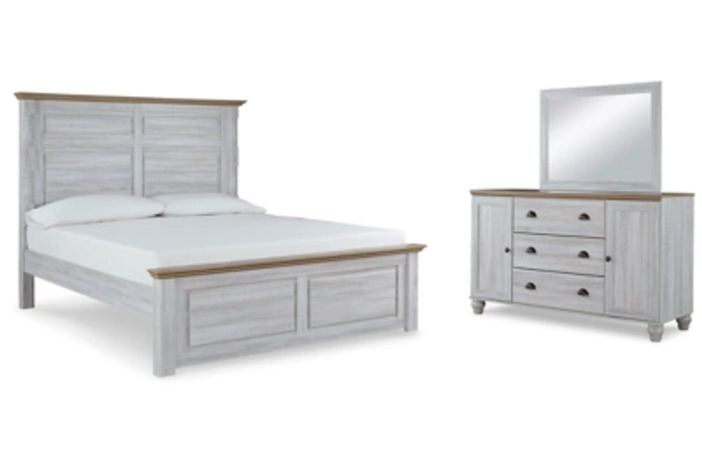 Signature Design by Ashley Haven Bay King Panel Bed, Dresser and Mirror
