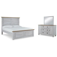 Signature Design by Ashley Haven Bay King Panel Bed, Dresser and Mirror