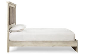 Signature Design by Ashley Cambeck King Upholstered Panel Bed-Whitewash