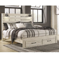 Signature Design by Ashley Cambeck King Panel Storage Bed-Whitewash