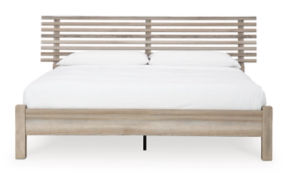 Signature Design by Ashley Hasbrick King Slat Panel Bed-Tan