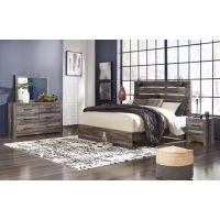 Drystan King Panel Bed, Dresser, Mirror, and Nightstand-Multi