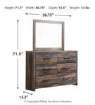 Drystan King Panel Bed, Dresser, Mirror, and Nightstand-Multi