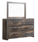 Drystan King Panel Bed with Storage, Dresser, Mirror and Nightstand-Multi