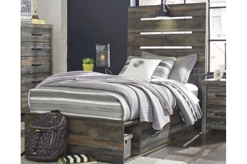 Signature Design by Ashley Drystan Twin Panel Bed with 4 Storage Drawers