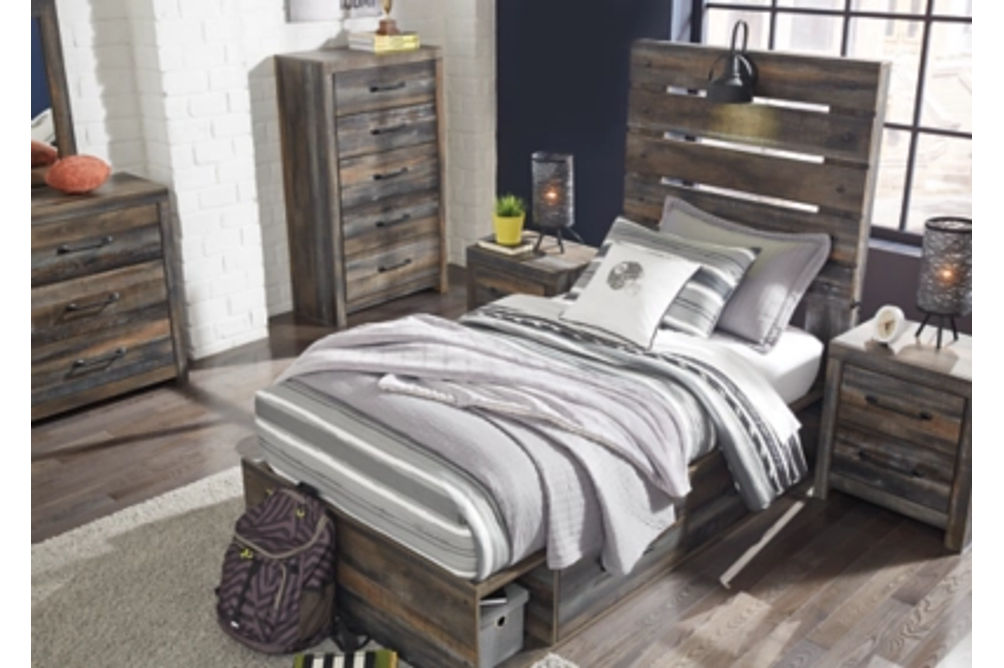 Signature Design by Ashley Drystan Twin Panel Bed with 2 Storage Drawers