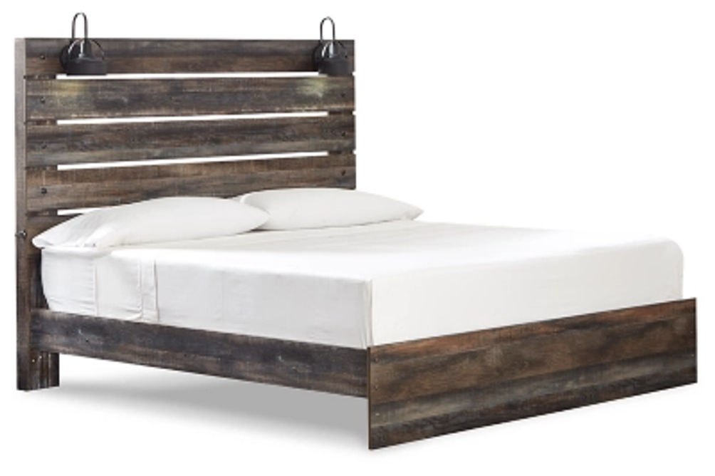 Drystan King Panel Bed, Dresser, Mirror, and Nightstand-Multi