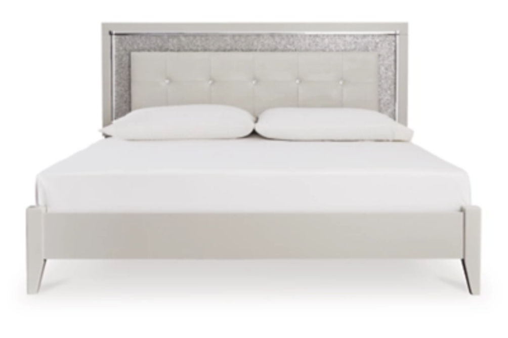 Signature Design by Ashley Zyniden King Upholstered Panel Bed, Dresser and Mir