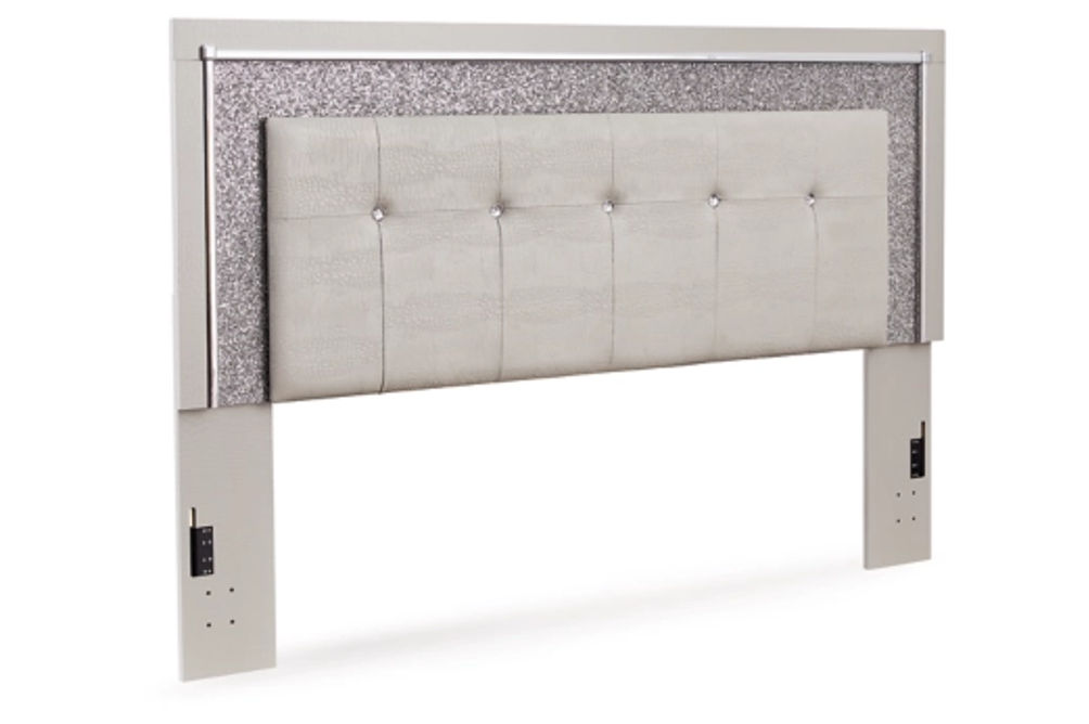 Signature Design by Ashley Zyniden King Upholstered Panel Headboard, Dresser a