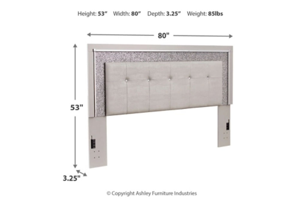 Signature Design by Ashley Zyniden King Upholstered Panel Headboard, Dresser a