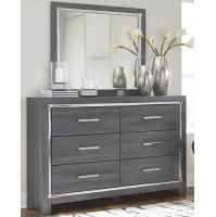 Lodanna Queen Panel Bed, Dresser, Mirror, Chest and Nightstand-Gray
