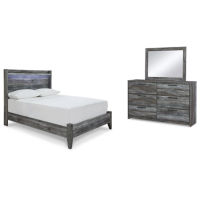 Signature Design by Ashley Baystorm Full Panel Bed, Dresser and Mirror-Gray