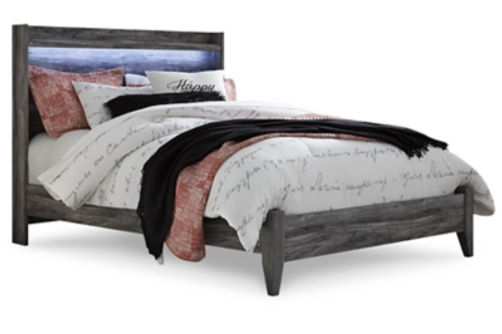 Baystorm Queen Panel Bed, Dresser, Mirror and Nightstand-Gray
