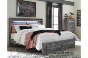Signature Design by Ashley Baystorm King Panel Storage Bed with Chest-Gray